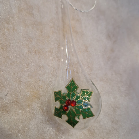 Glass Holly Droplet