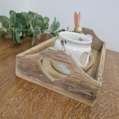 Oak effect Heart Tray, 🤍