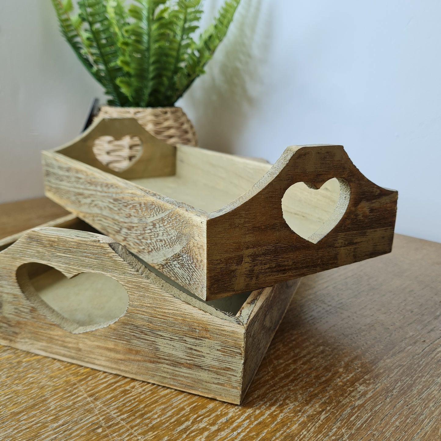 Oak effect Heart Tray, 🤍