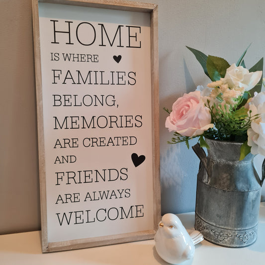 Home is where...Wooden Plaque, 40cm
