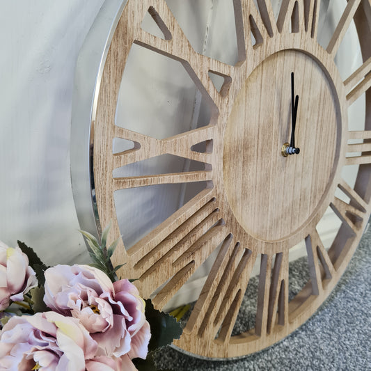 Wooden/Silver Clock