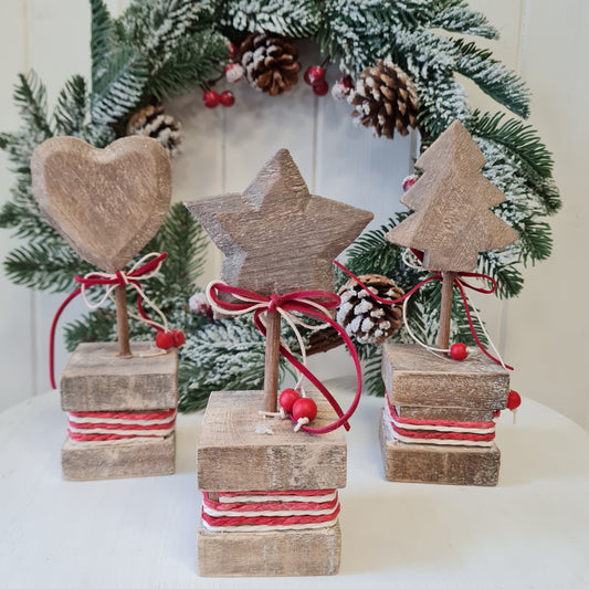 Rustic Wooden Christmas Deco, 20cm