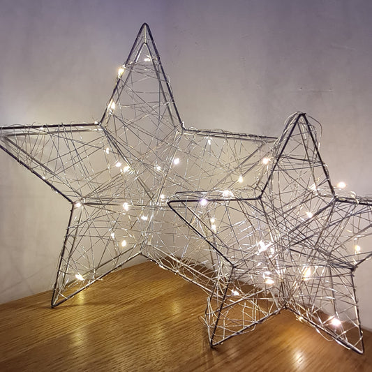 Silver Wire LED Star, 2 sizes