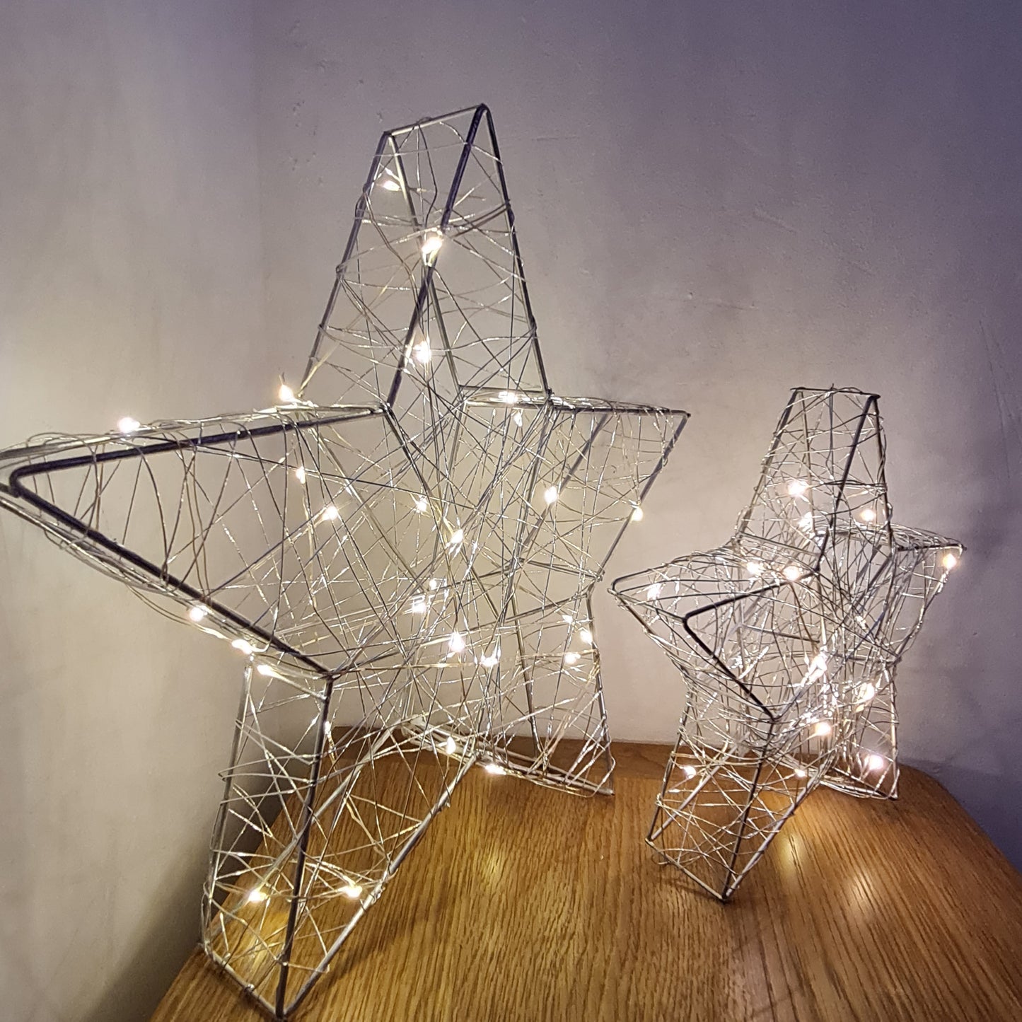 Silver Wire LED Star, 2 sizes