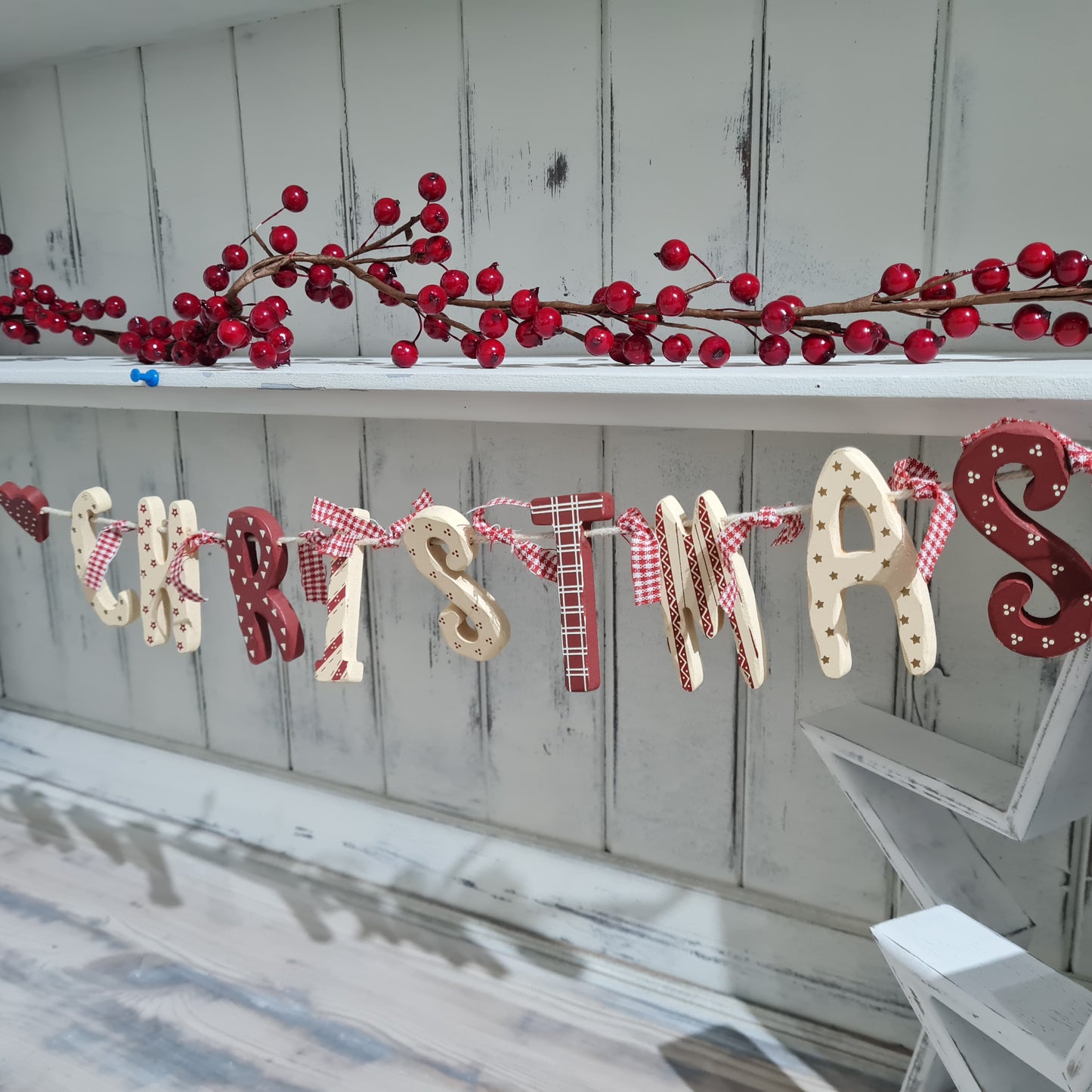 Merry Christmas Wooden Garland