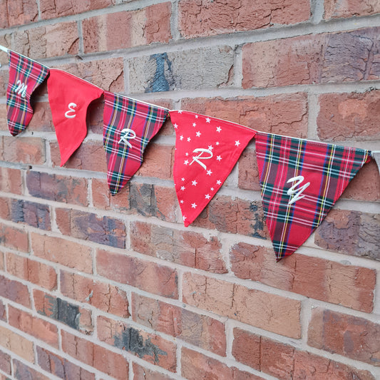 Red & Grey Flag Christmas Garland