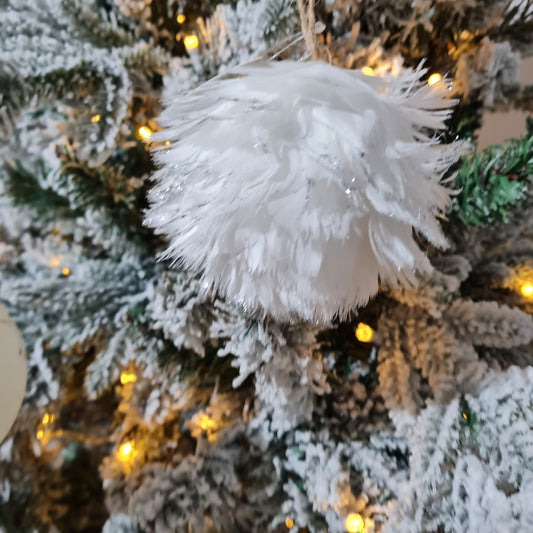 White Feather Hanging Bauble