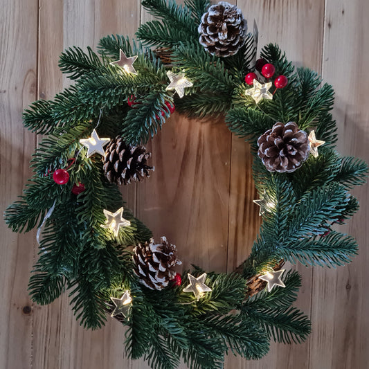 Faux Pine and Berry Wreath