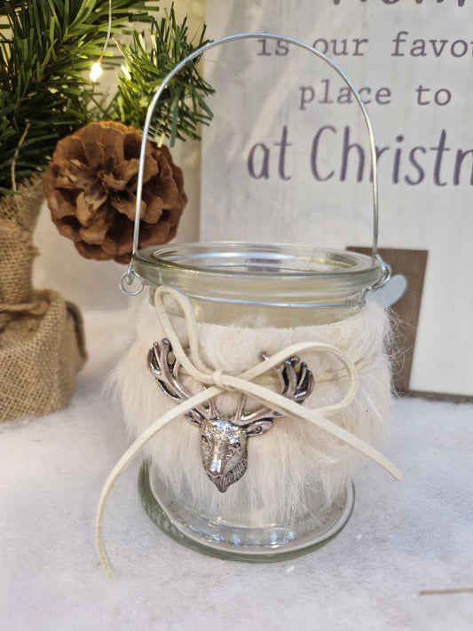 Reindeer faux fur Tlight holder