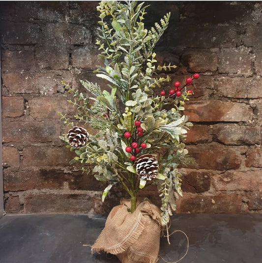 Christmas Glitter Berry & Cone Tree
