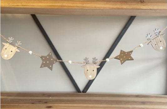 Neutral Reindeer Garland 118cm