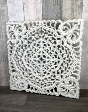 White Carved Plaque