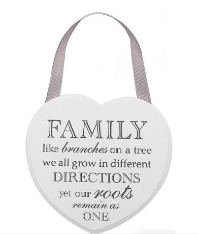 Family Branches White Heart Plaque