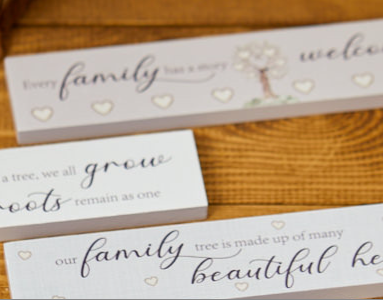 Family Plaques, assorted