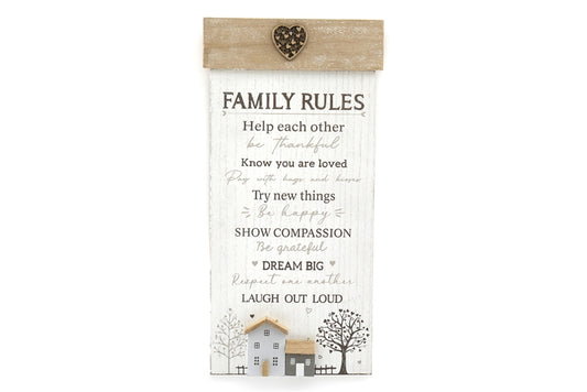 Family Rules, House Plaque, 50cm