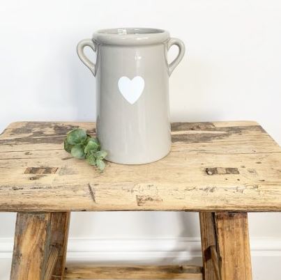Grey Heart Vases/Pots