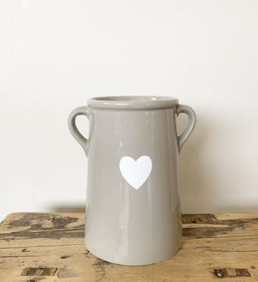 Grey Heart Vases/Pots