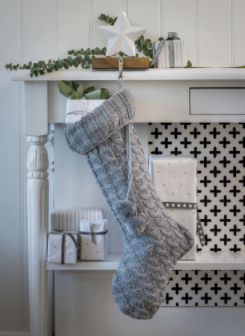 Knitted Grey Stocking