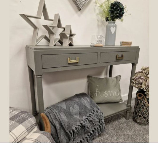 2 Draw Grey Console Table