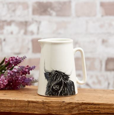 Highland Cow White Jug