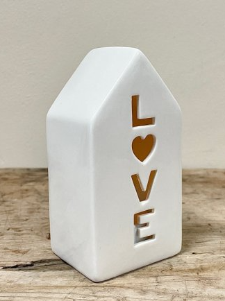 White 'LOVE' Tealight holder