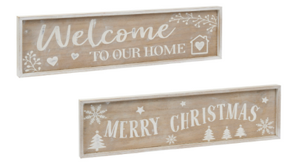 Welcome/Christmas Reversible Plque