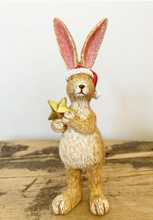 Standing Santa Rabbit with Star