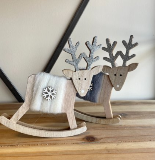 Wooden Woollen Reindeers